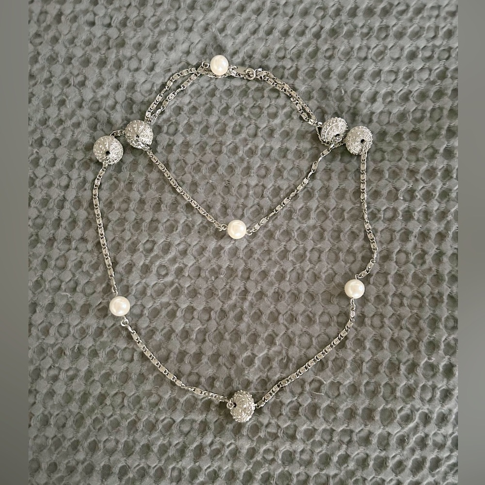 Antique Silver and Pearl Necklace